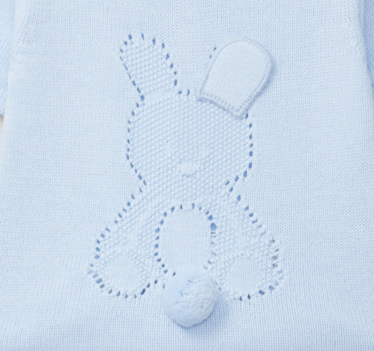 Dr.Kid Knitted Bunny Pom-Pom Tail Baby Blanket