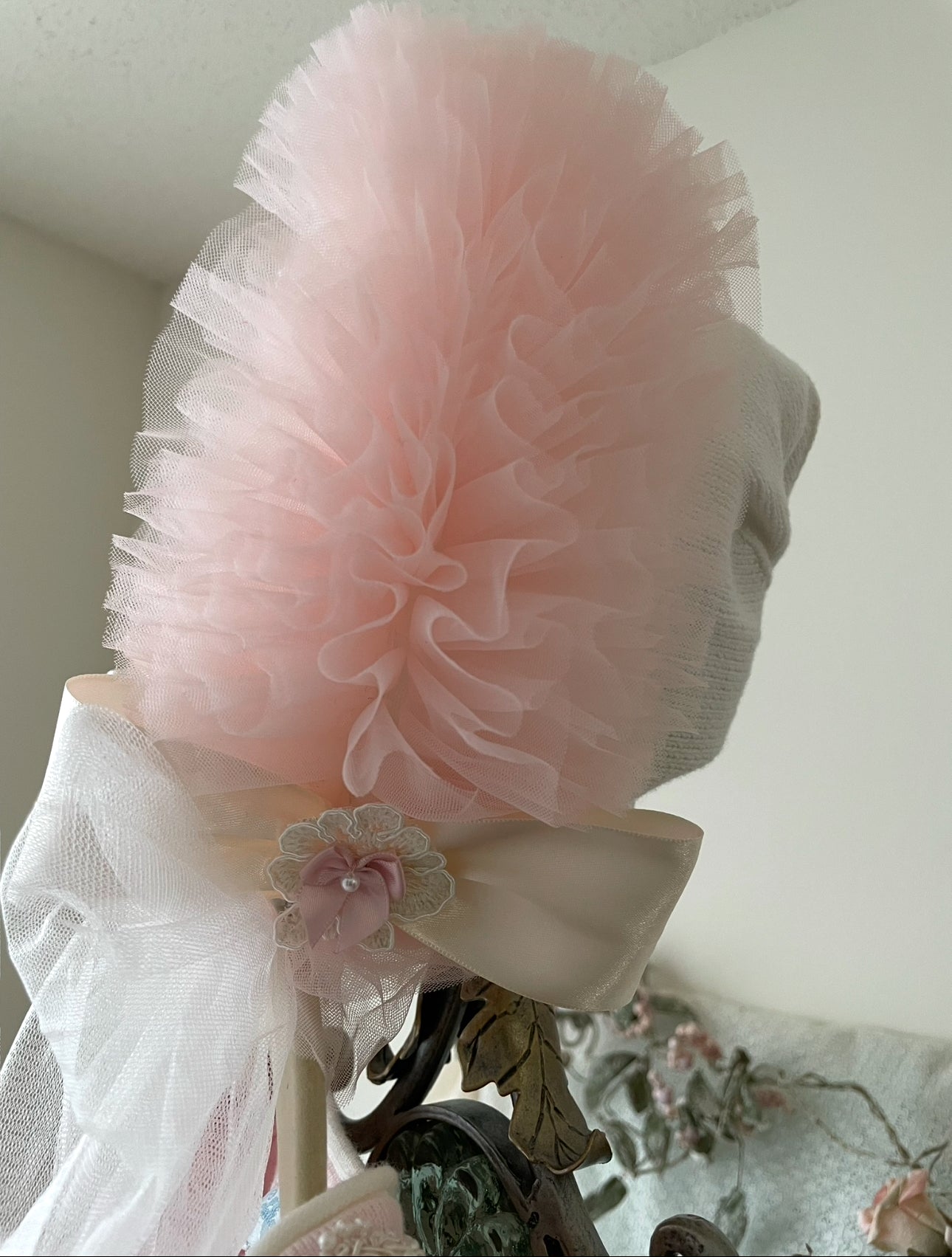 Collection D-Alli Pink & Ivory Tulle Sweater ensemble