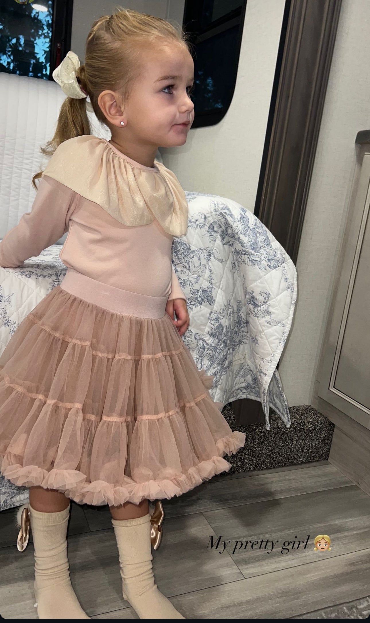 Girls Tulle & Cotton Skirt Set