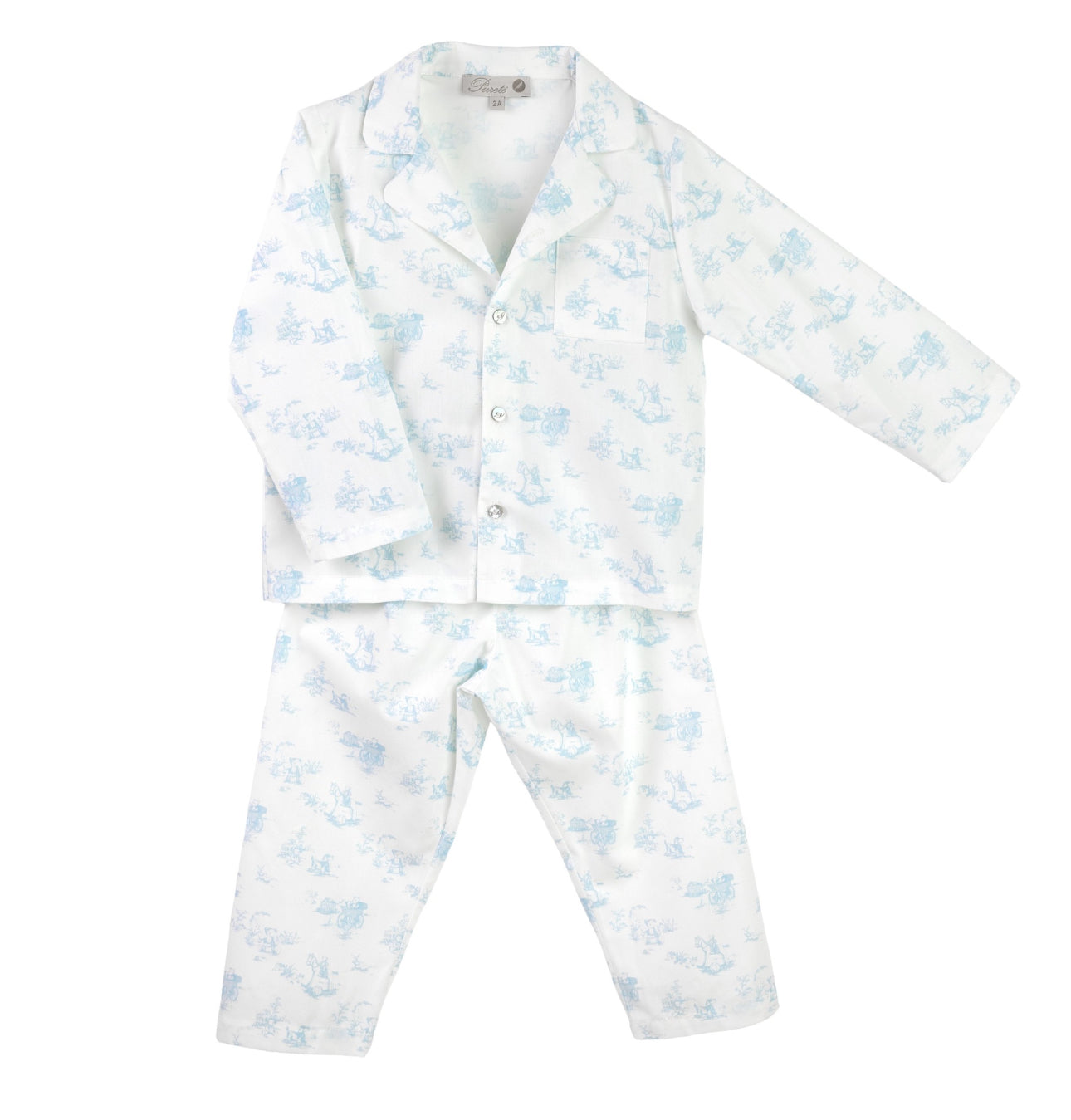 Pureté Blue Toile Long Pajama Set – SS25 Collection