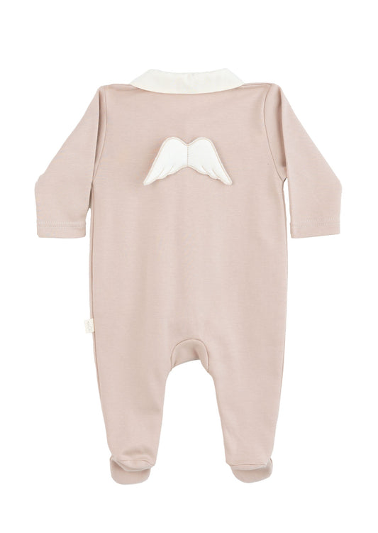 Angel Wing Babygrow-Dusty Rose