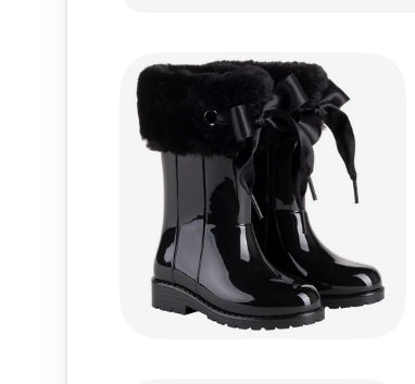 Yogi Tall High Gloss Girls Rain Boot - Black