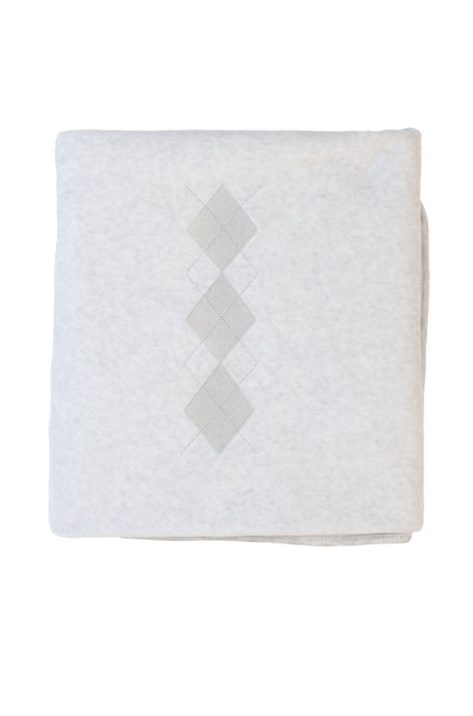 Preppy Gray Baby Blanket – Soft Velour Blend