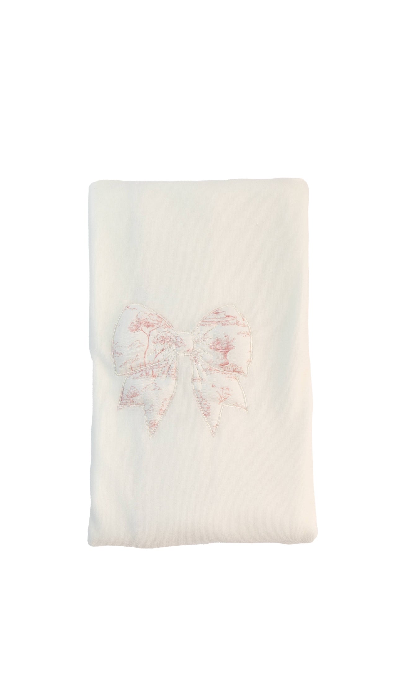 Baby Gi Ivory & Rose Toile Bow Blanket