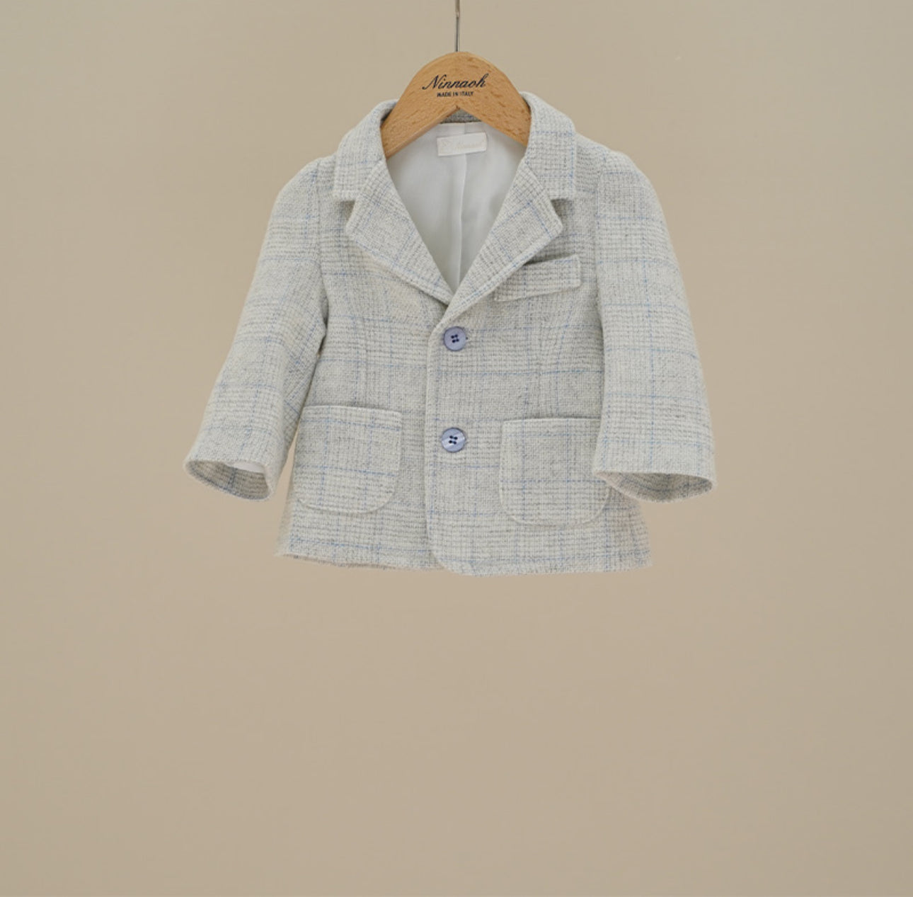 Ninnaoh Classic Baby Boys Houndstooth Blazer – FW25 Collection