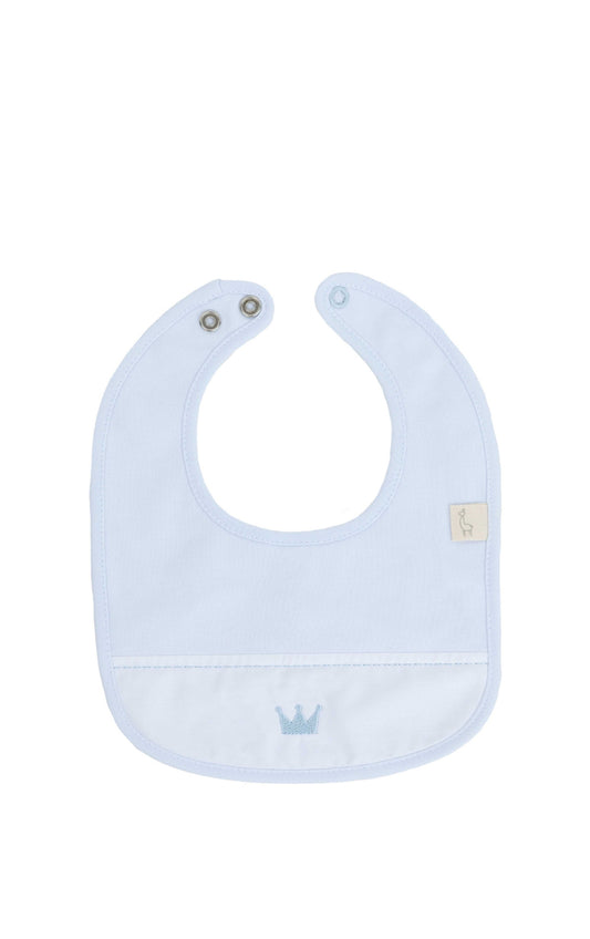 Little Royals Blue Cotton Bib -Baby blue
