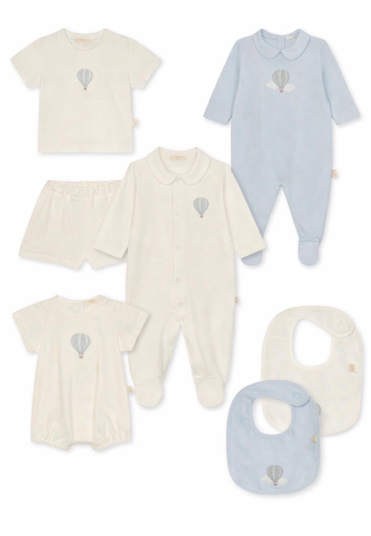 Baby GI Hot Air Balloon Set & Layette Collection (Cream & Blue)