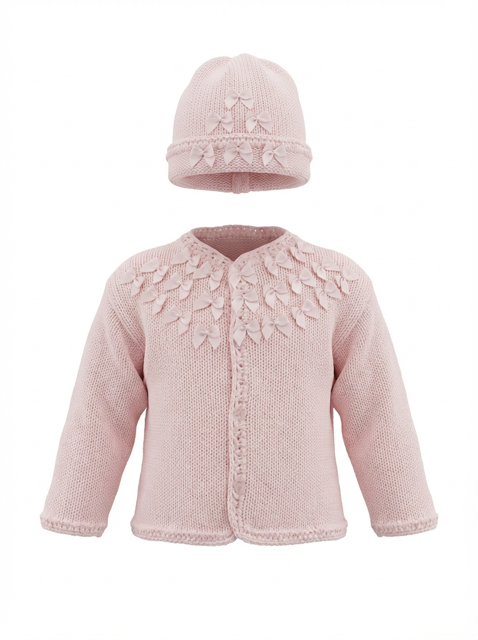 Pink Sweater & Hat With Pink Bows