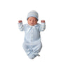 Baby Blue & White Knit Baby Bunting & Matching Hat Set