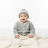 Little Teddy Cotton Sweater Set – Light Grey & White