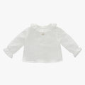 Martin Aranda  Girls Ruffled Long Sleeve Shirt-White