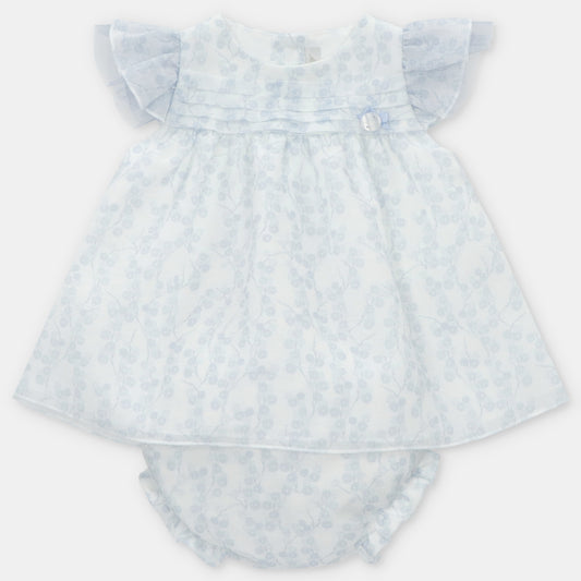 Martin Aranda Baby Girls White & Blue Floral  Summer Set