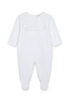 Baby Gi Classic Scalloped Footed Romper-White