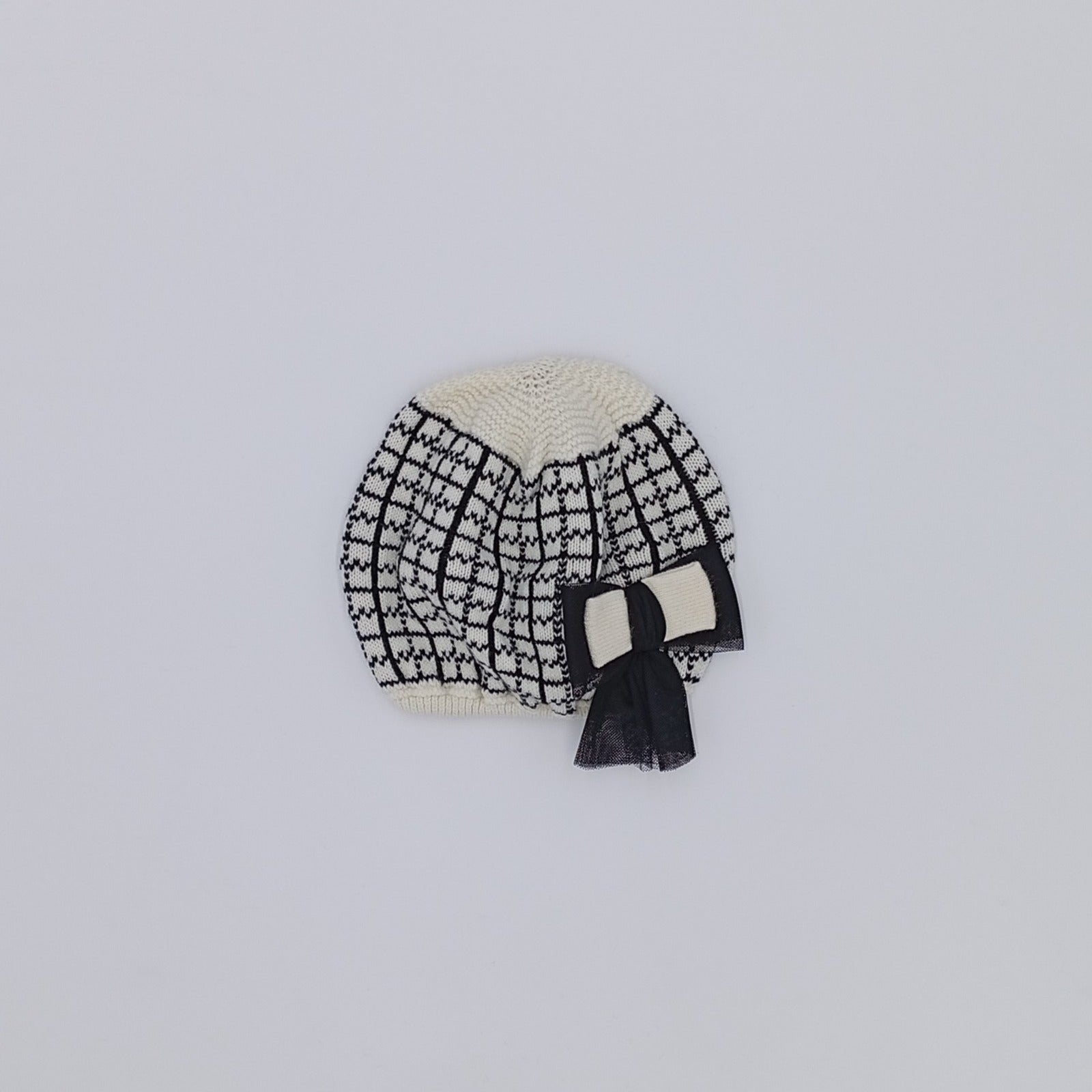 Rahigo AW26 | Ivory & Noir Knit Beret