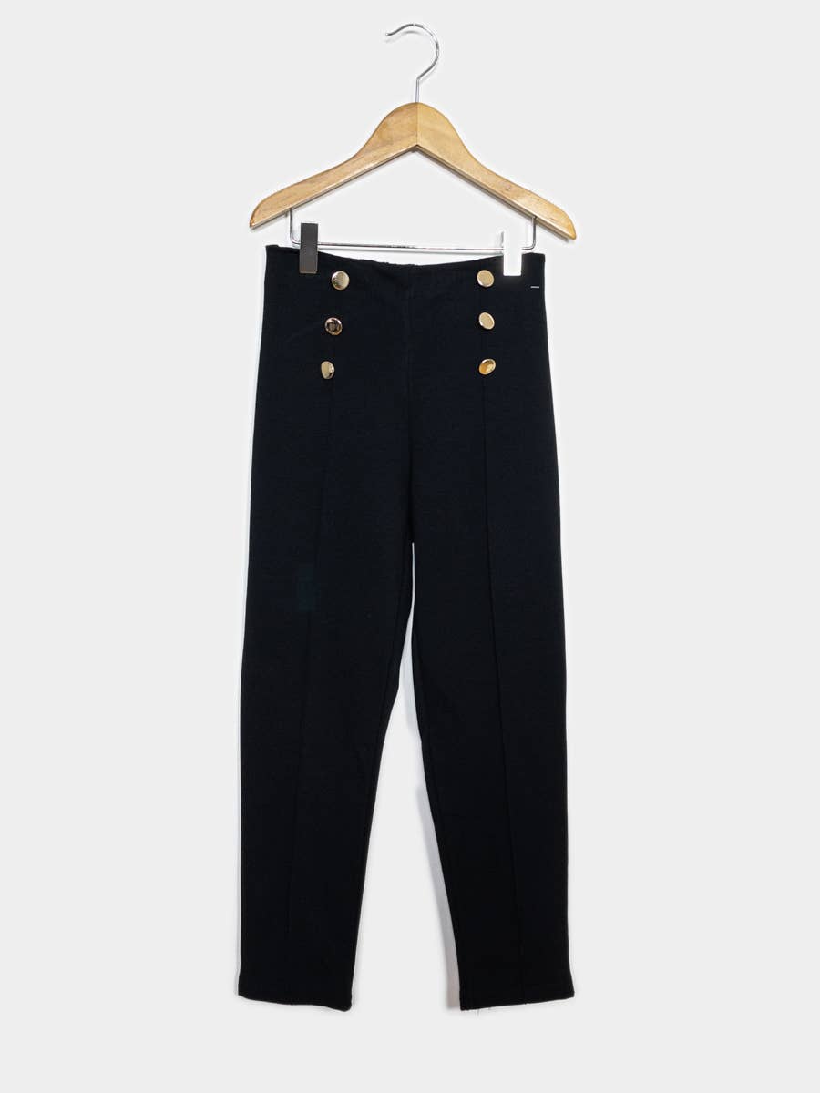 Girls gold button pants