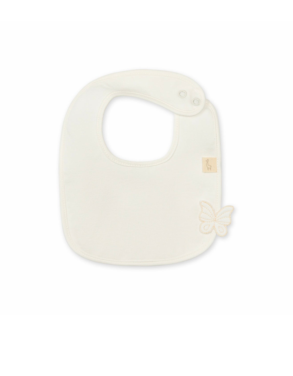 Baby Gi Butterfly Bib – Soft Cotton Baby Bib-Ivory
