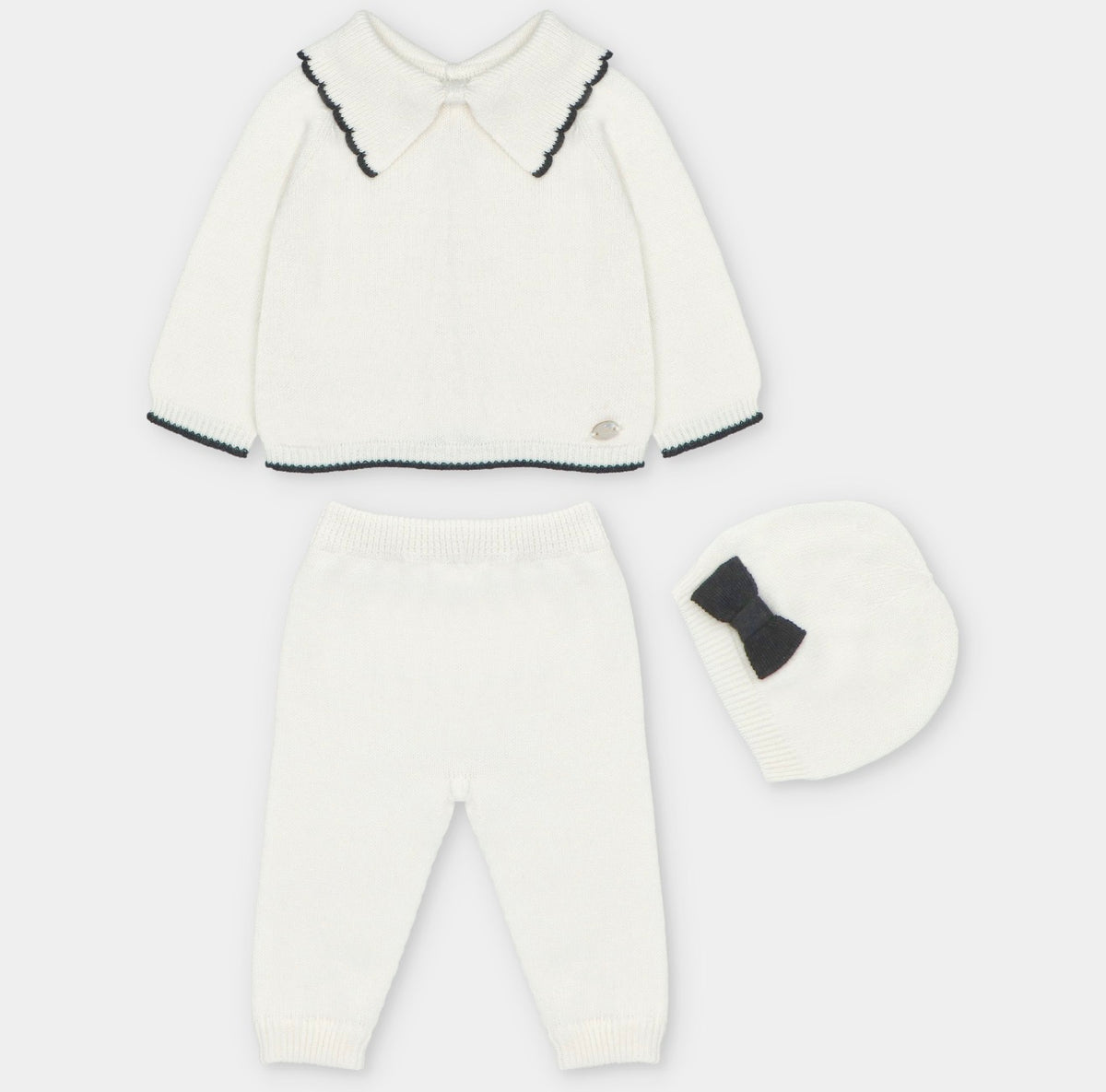Ivory & Black Heirloom Knit 3-Piece Set