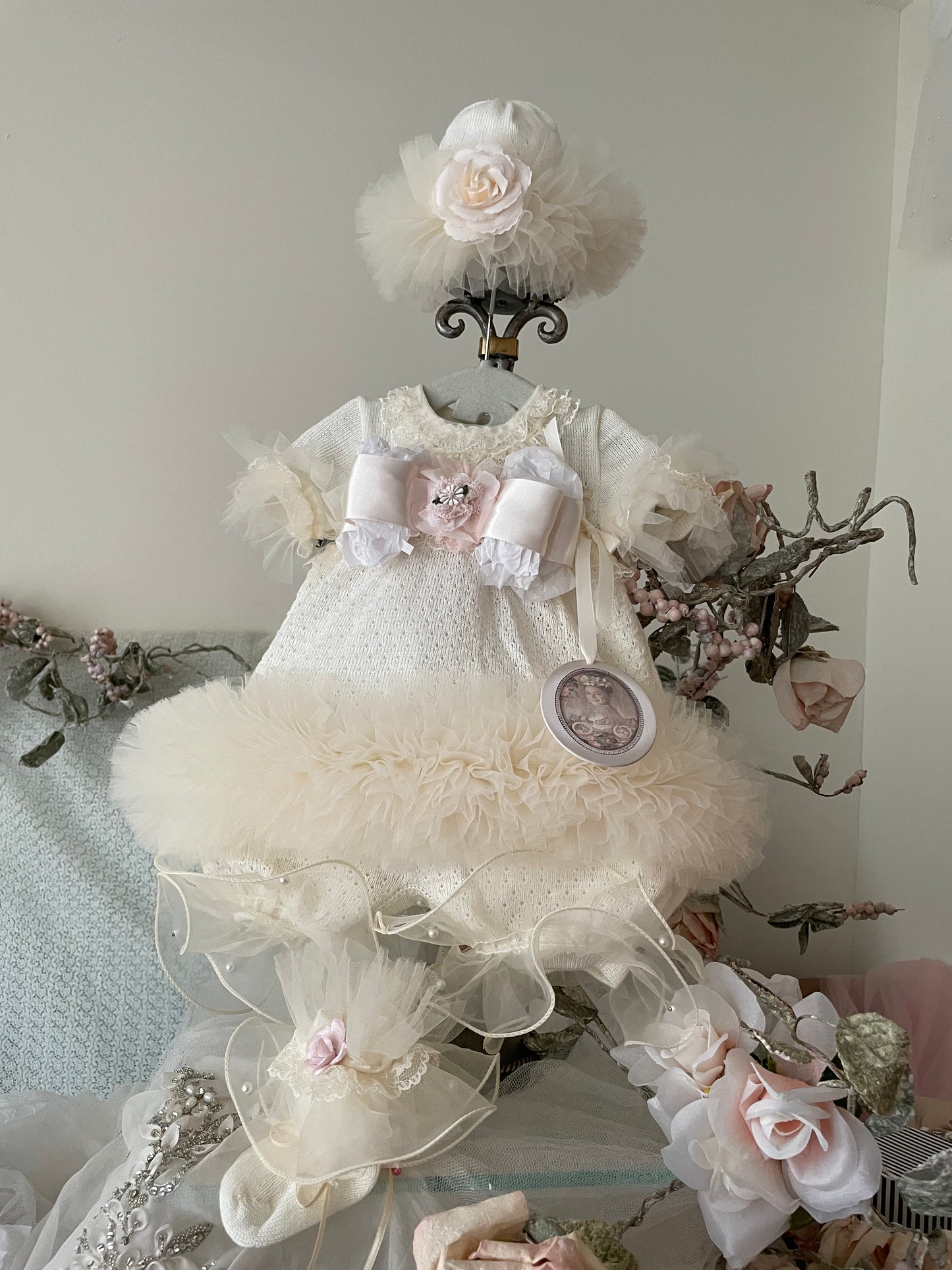 Collection D-Alli  Ivory Tulle Infant ensemble