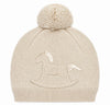 Dr. Kid Baby Beige Rocking Horse Pom-Pom Hat