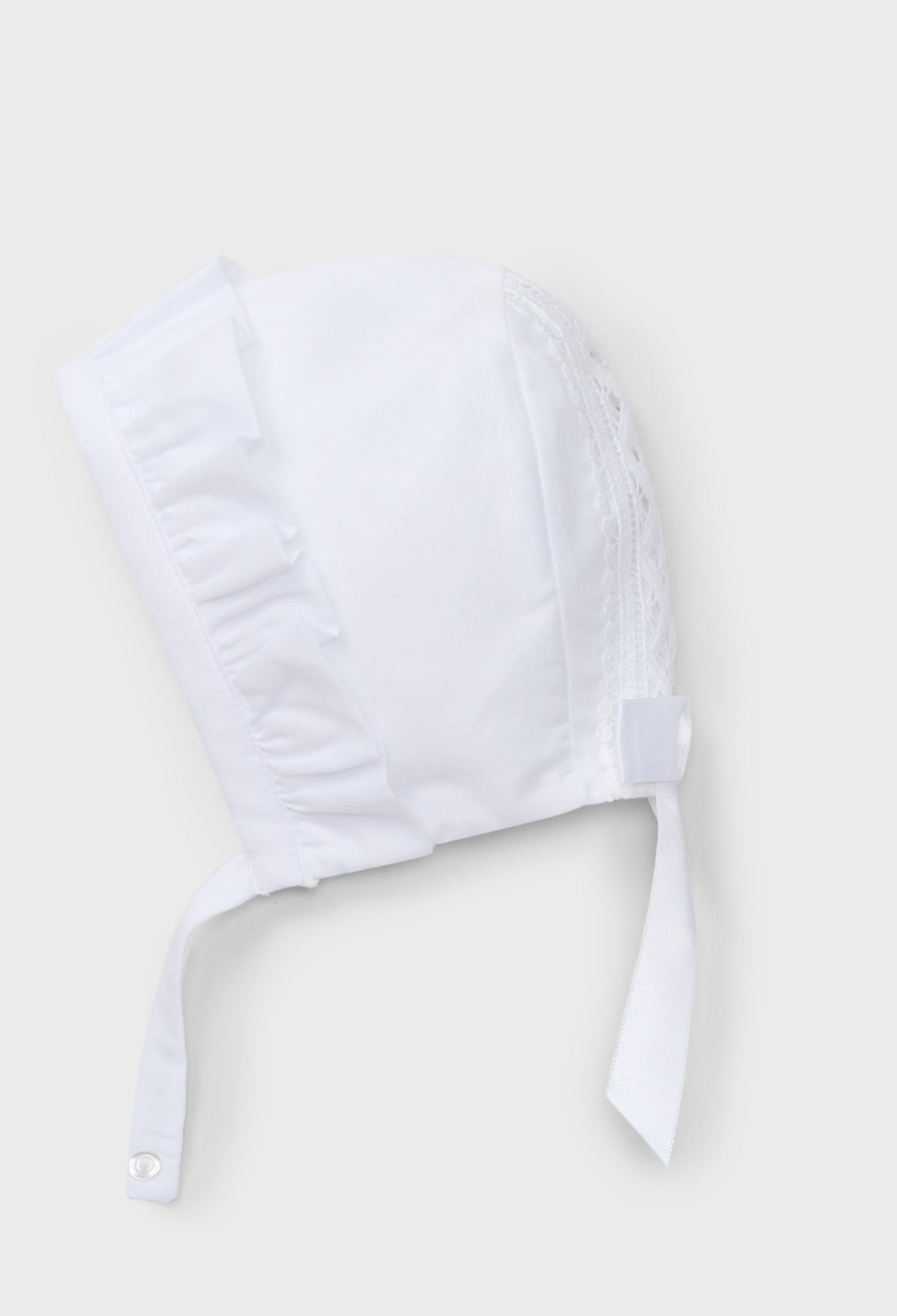 Dr. Kid Classic White Baby Bonnet