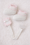 Blush Magnolia Booties and Pacifier Set 