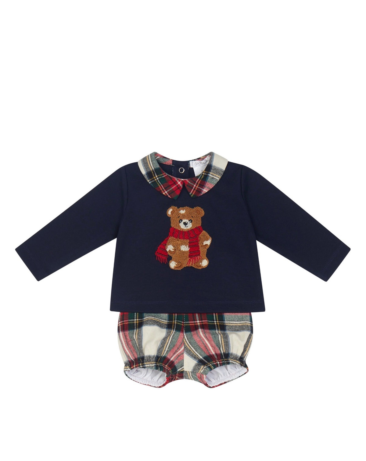 Deolinda Teddy Bear Tartan Bloomer Set