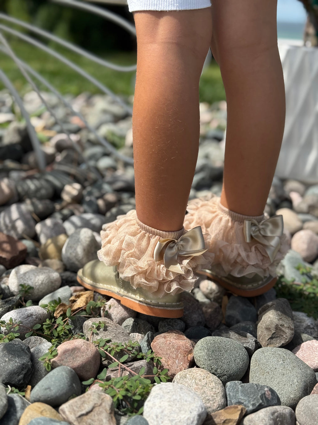 The celebration Lux Ruffle Sock – Limited Edition-Beige