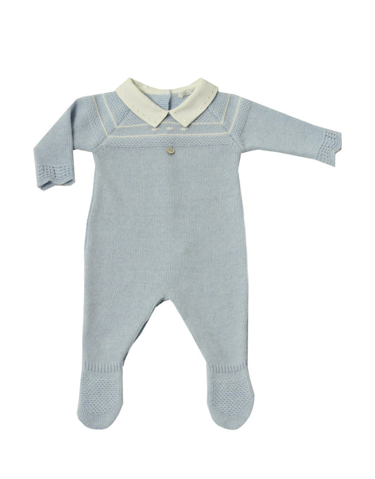 Dr.Kid Knitted Footied Onepiece -Blue