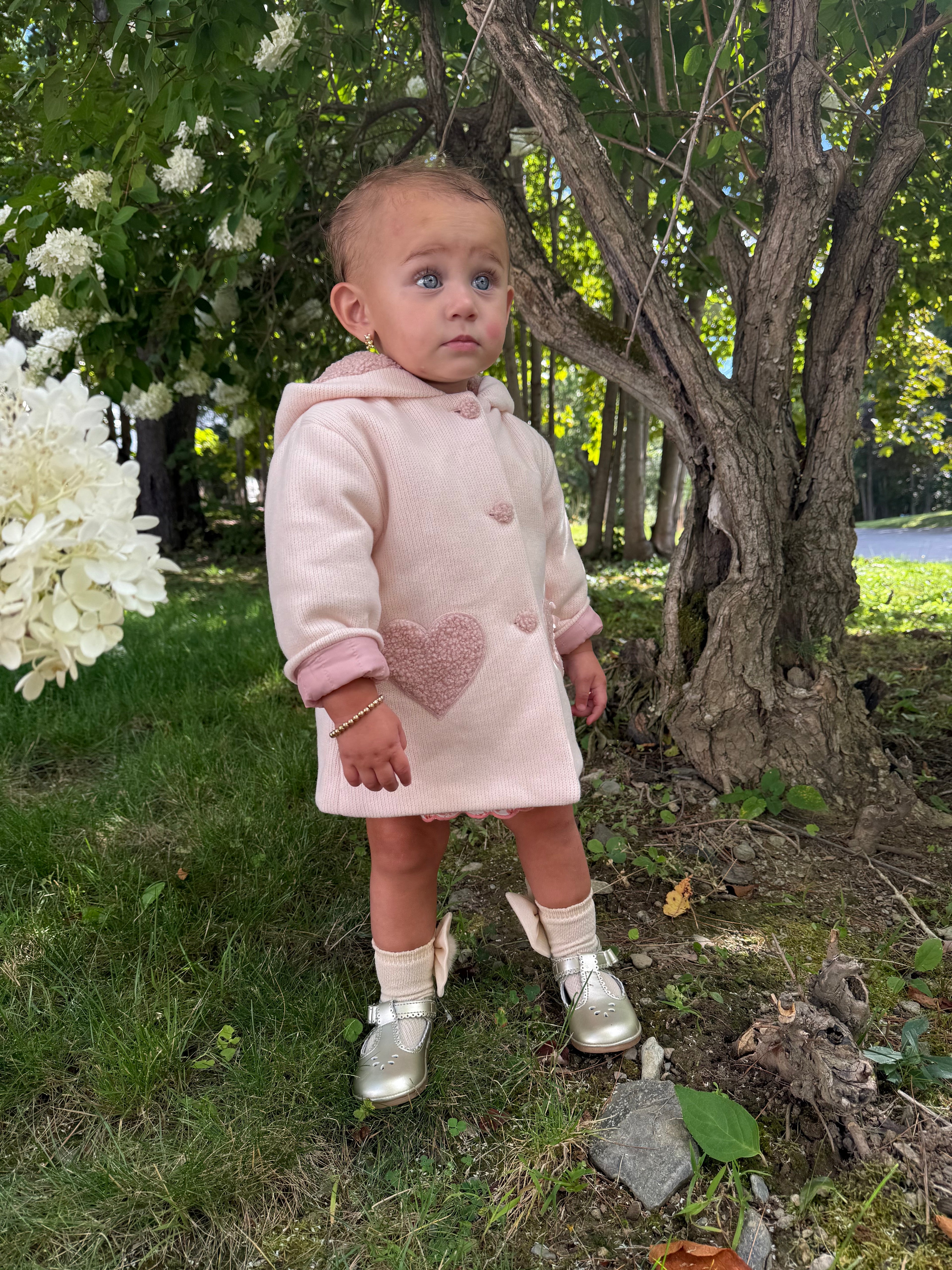 Baby girl heart pocket jacket-PINK