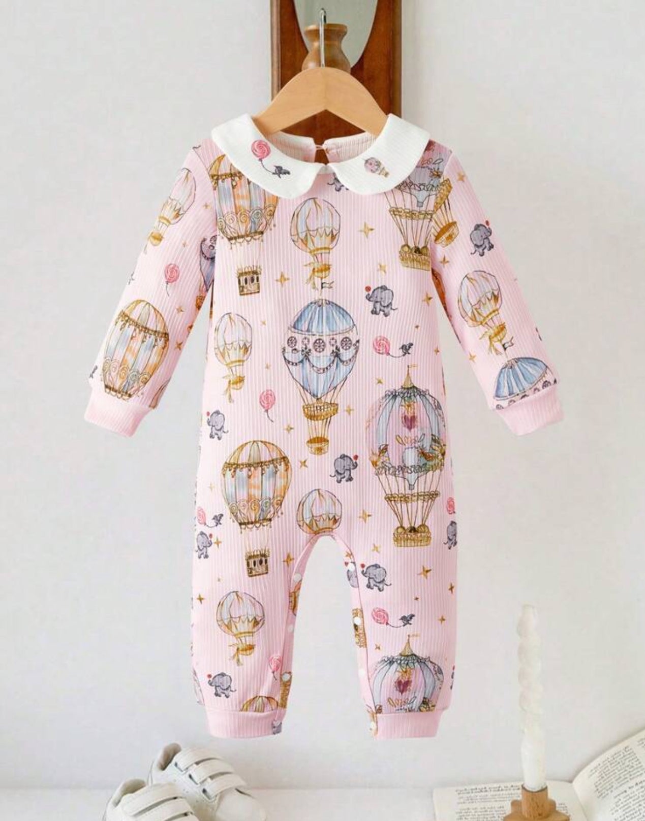 Baby Girls Pastel Hot Air Ballon Baby Grow