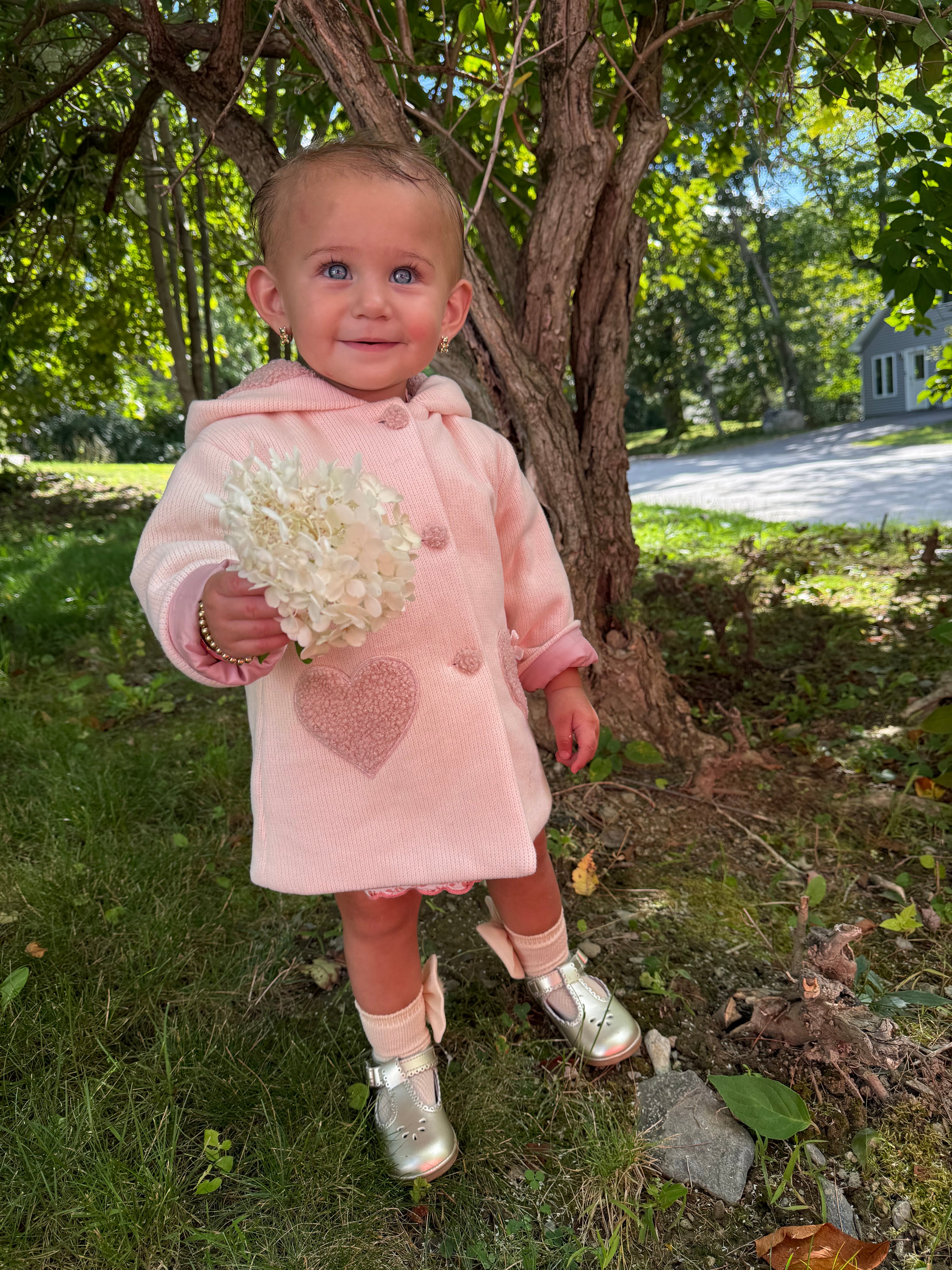 Baby girl heart pocket jacket-PINK