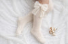 Pearl  Sheer  Bow Knee-High Socks