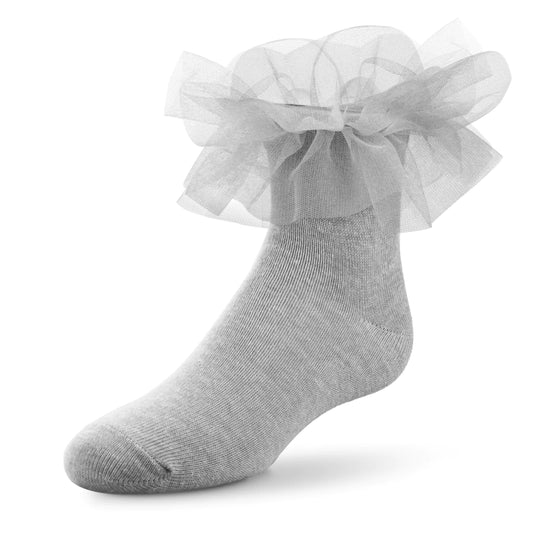 Gray  Color GIrls Ankle  Tutu socks