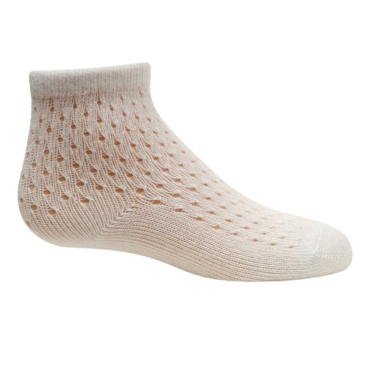 Pin Dot Ankle Sock -White