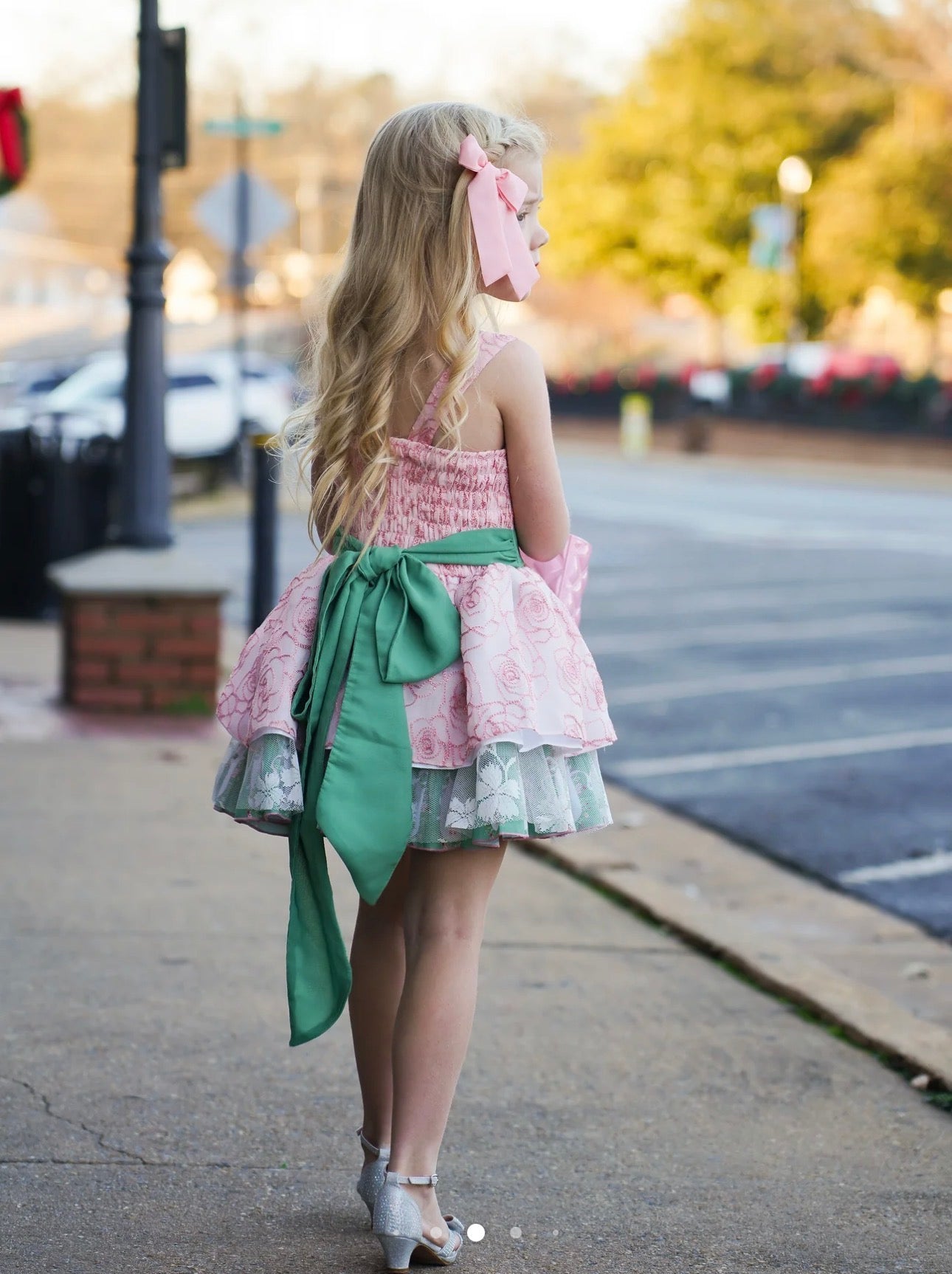 🌸 Begirl Rosette Lace Holiday Dress