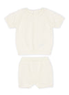 Classic Ecru Knit Baby Short Set
