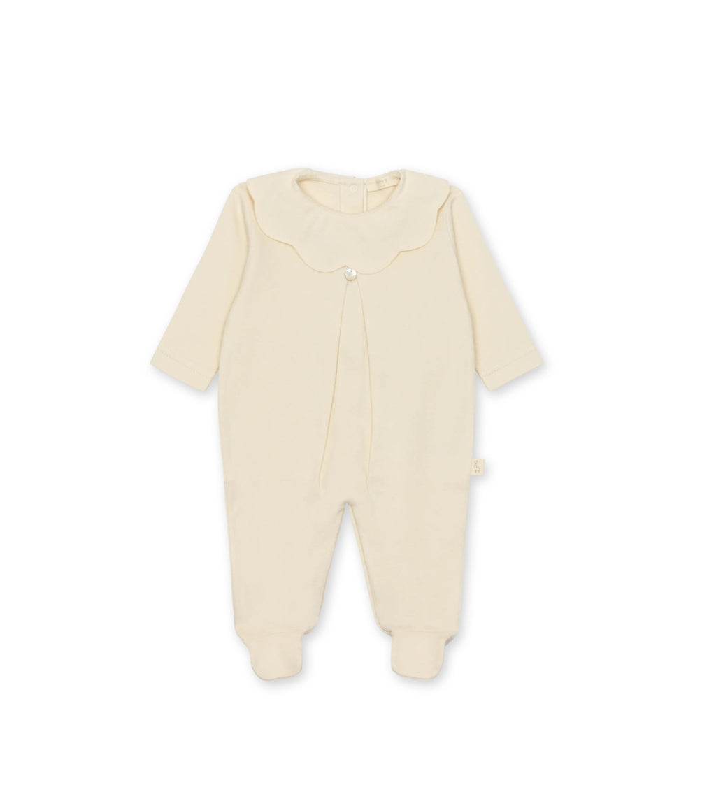 Scalloped Collar Baby Footie