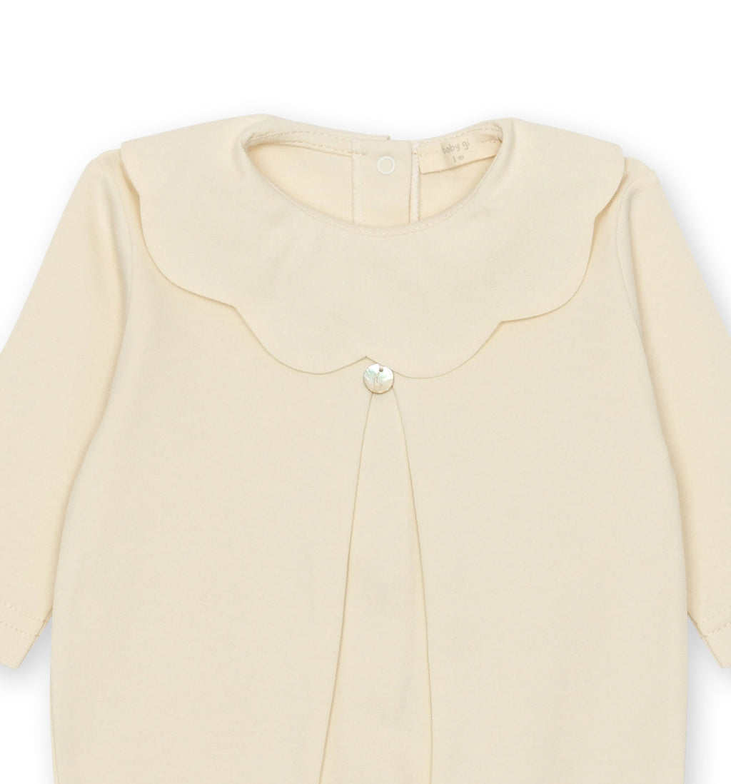 Scalloped Collar Baby Footie