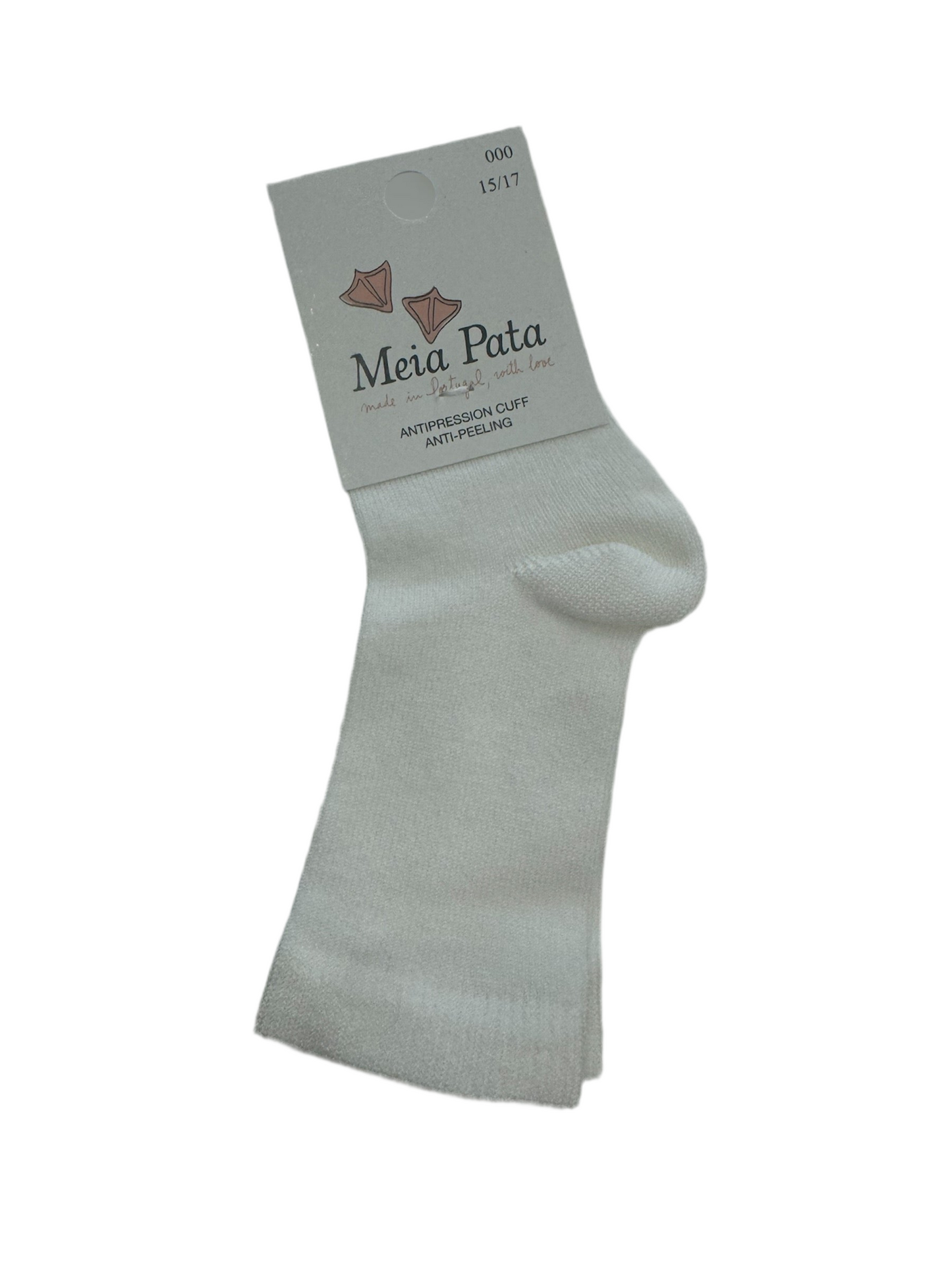 Meia Pata  Cotton Knee Sock -Pure White