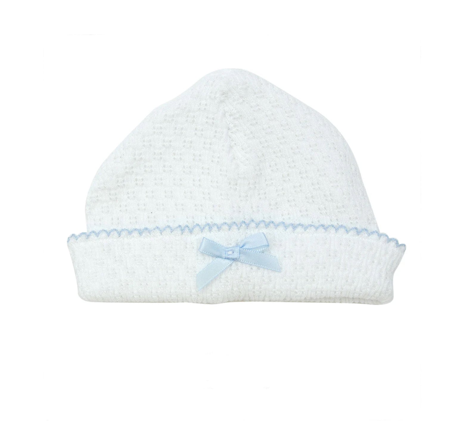 Classic Knit Baby Hats with Satin Bow