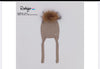 Rahigo Taupe Cable-Knit Pom-Pom Hat
