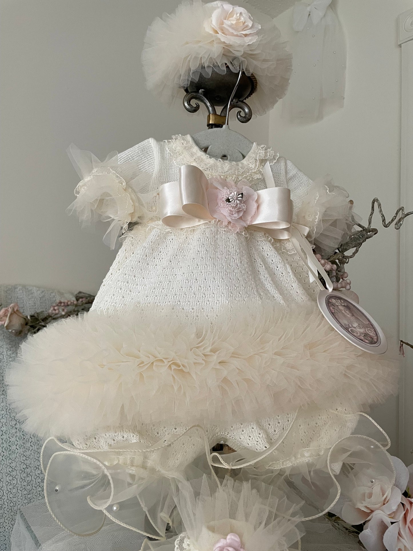 Collection D-Alli  Ivory Tulle Infant ensemble