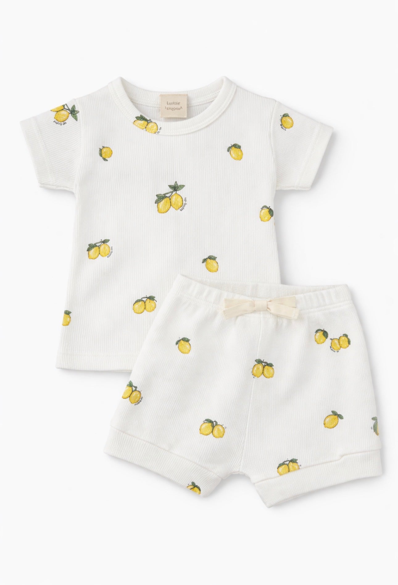 Up Baby Lemon Ribbed Two-Piece Set – Unisex Baby Lounge Set