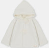 Martin Armando Ivory Faux-Fur Hooded Knit Coat
