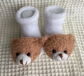 Meia Pata Teddy Bear Booties-White