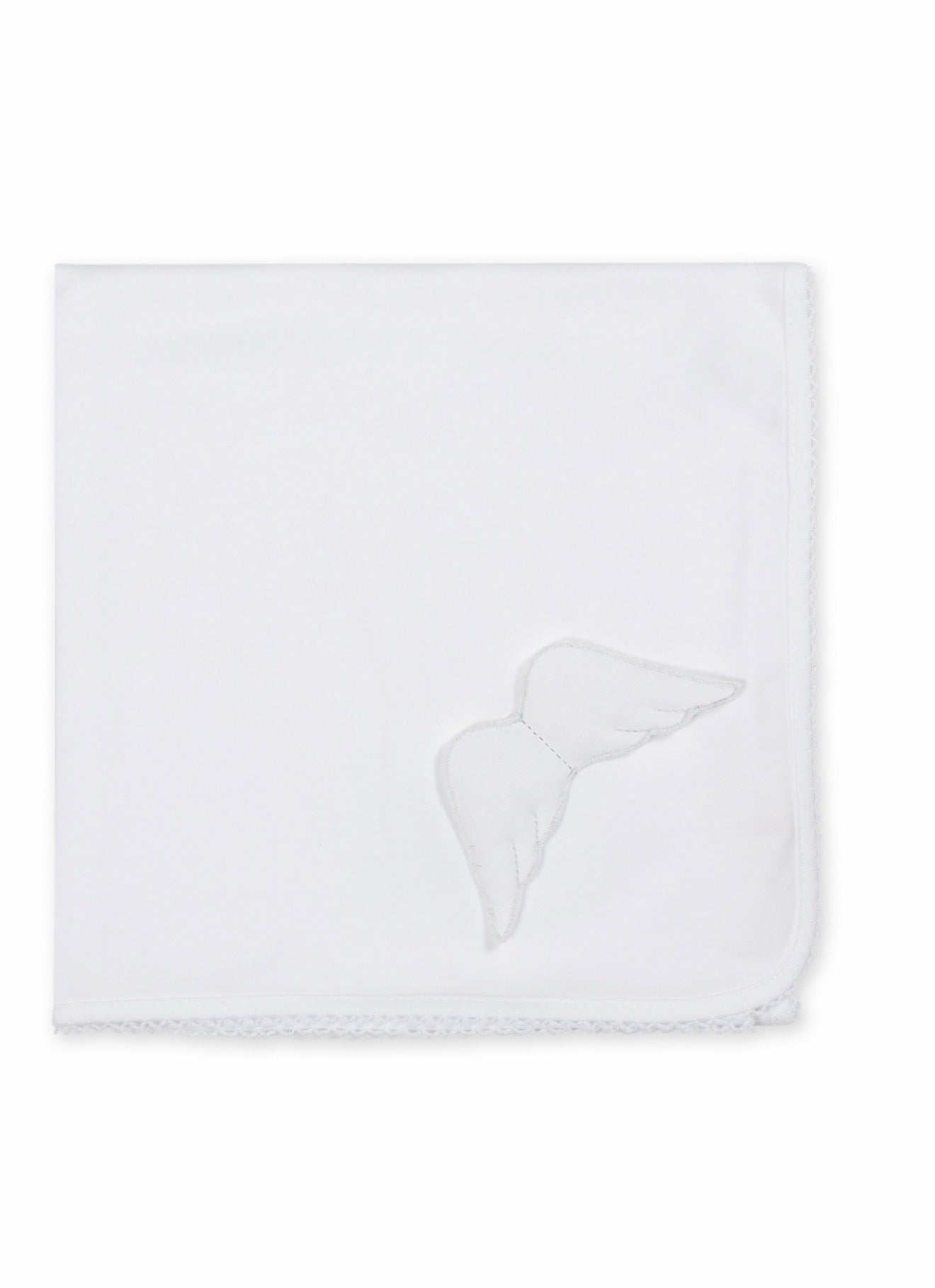 Baby Gi Angel Wings receiving Blanket — Pure White