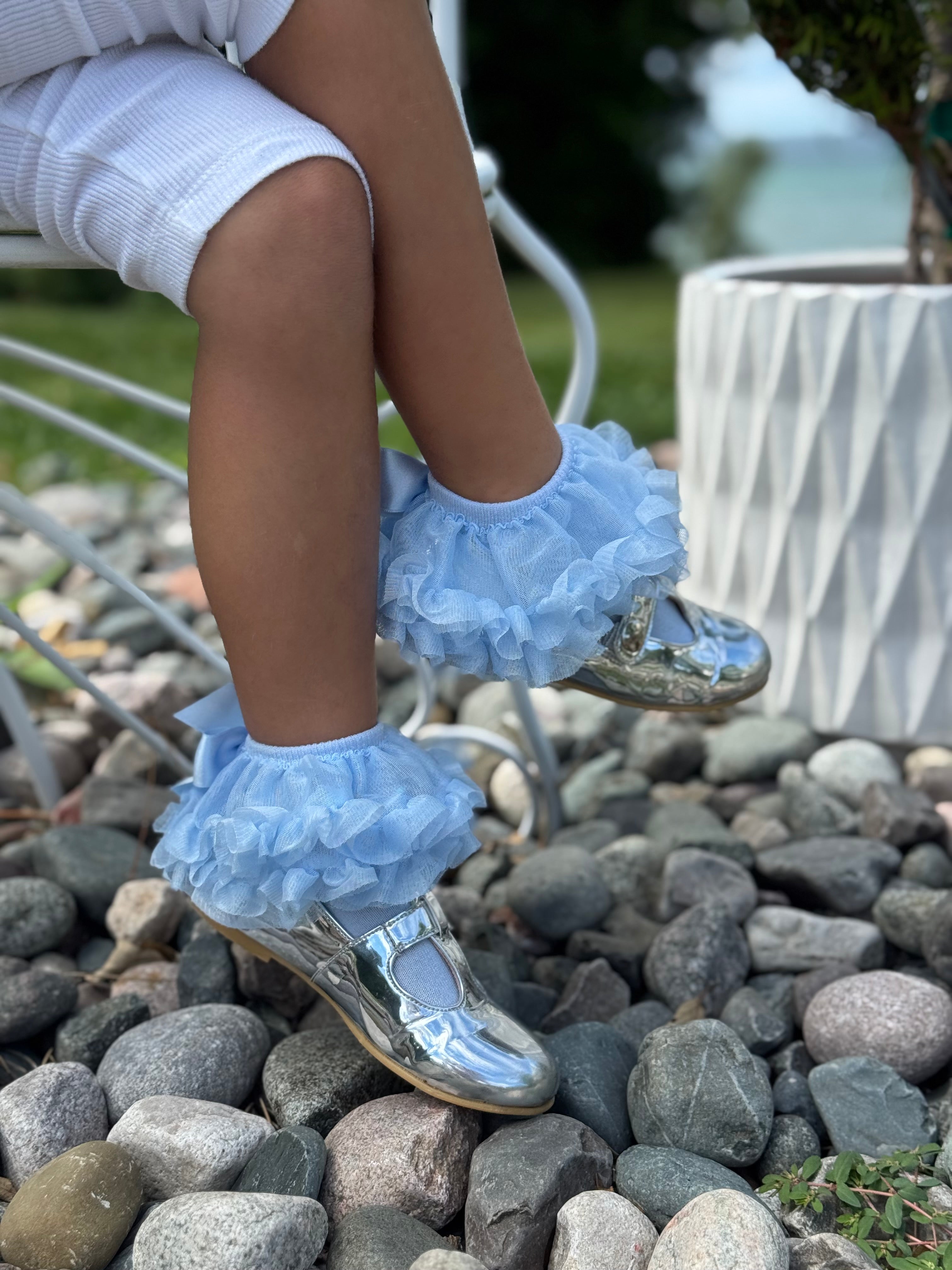 The celebration Lux Ruffle Sock – Limited Edition-Baby Blue