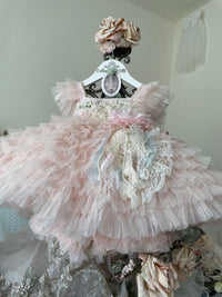 Abigail Dress in French Pink – Couture Tulle & Lace Set