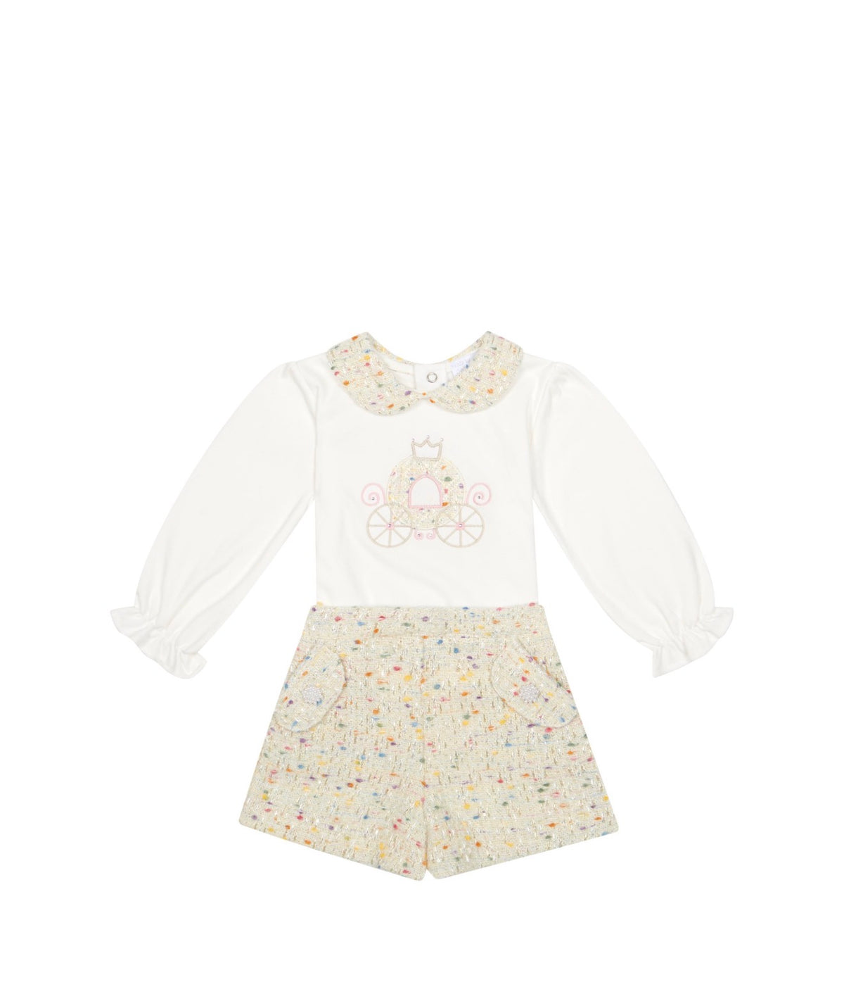 Deolinda Enchanted Carriage Tweed Shorts Set