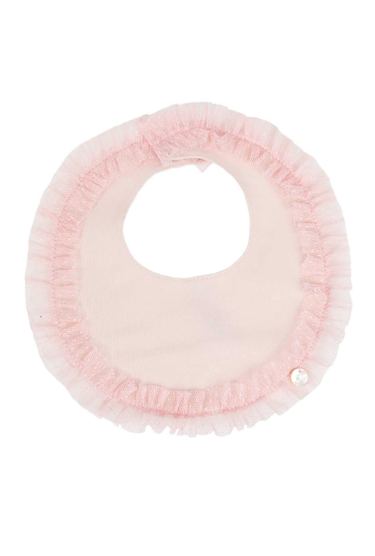 Pink Ballerina Bib with Tulle Ruffle